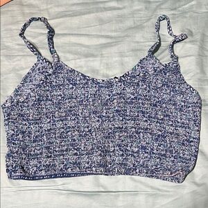 Angie Blue Patterned Women's Crop Bralette Top